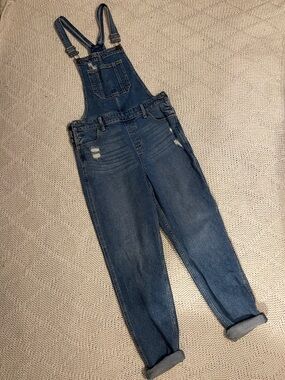 Hollister Skinny Jogger Denim Overalls Distressed Stretch Dungarees S